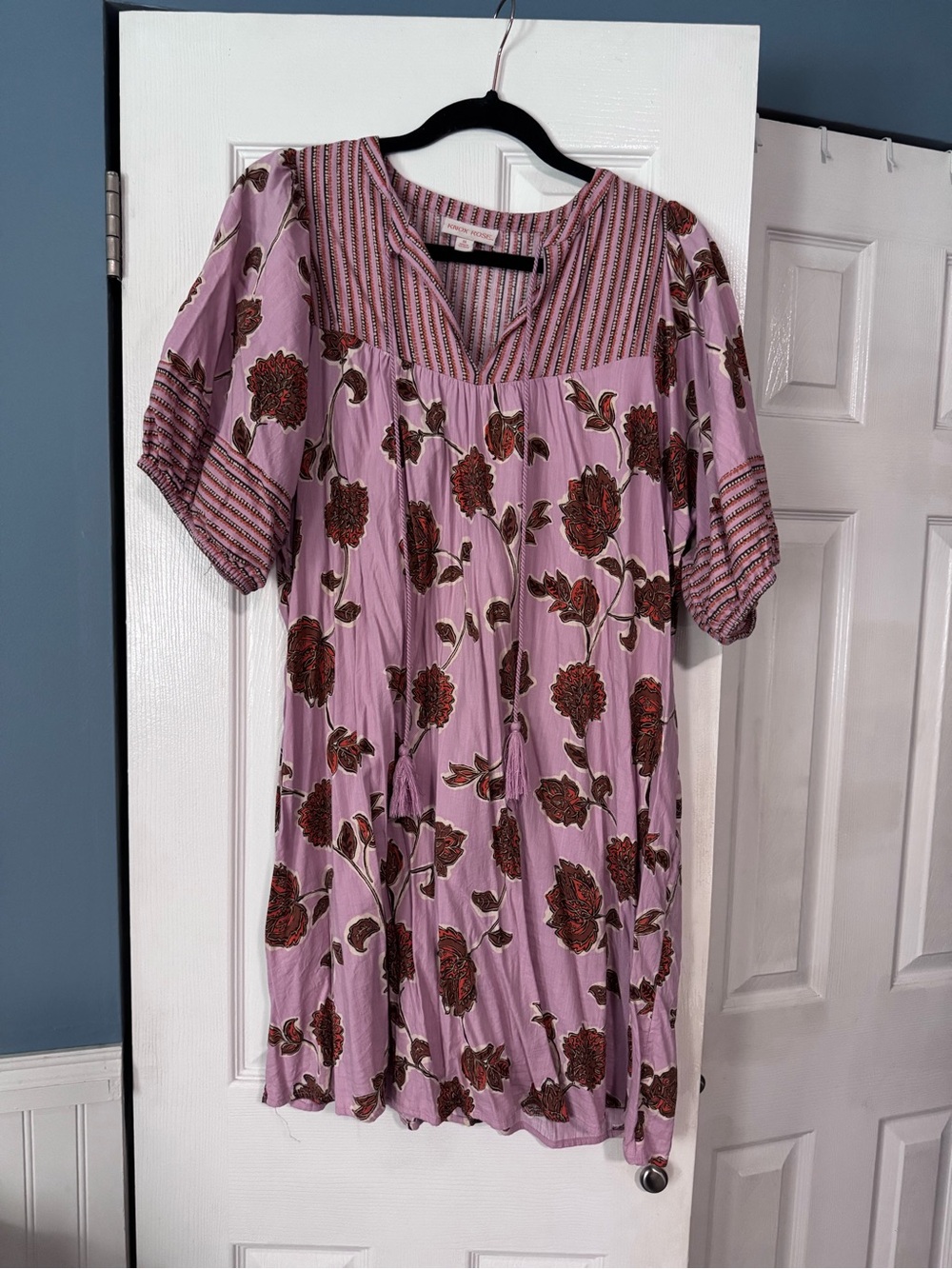 Knox Rose Lavender Floral Mini Dress with Rust Accents